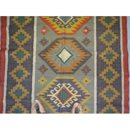 Hand-woven Dhurrie rug  120 x 200 cm - 3