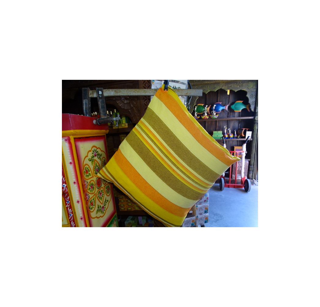 Fodera per cuscino kerala 60x60 cm giallo, arancio e tortora