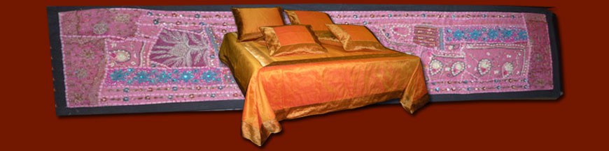 Leiter der indischen Textilien Bett